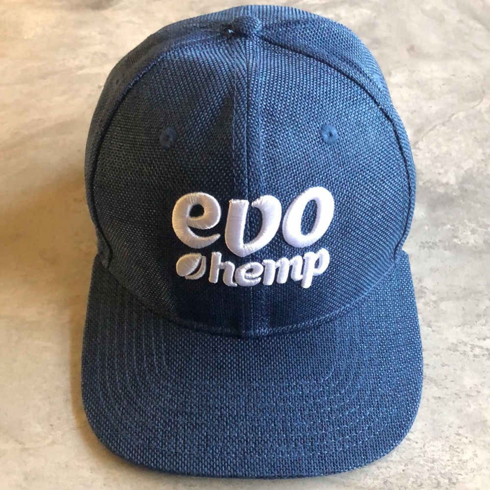 vo Hemp Mens Hat Blue Snapback Adjustable Logo Spellout Cap